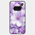 Awesome Purple Floral Glossy Customised Metal Case Cover For Nothing Phone 2A Plus
