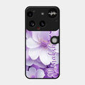 Awesome Purple Floral Glossy Customised Metal Case Cover For Nothing Phone 3 5G