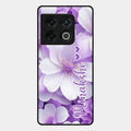 Awesome Purple Floral Glossy Customised Metal Case Cover For Oneplus 10 Pro 5G