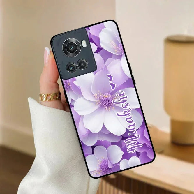 Awesome Purple Floral Glossy Customised Metal Case Cover For OnePlus - ShopOnCliQ