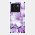 Awesome Purple Floral Glossy Customised Metal Case Cover For Oneplus 10T 5G