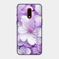 Awesome Purple Floral Glossy Customised Metal Case Cover For Oneplus 7