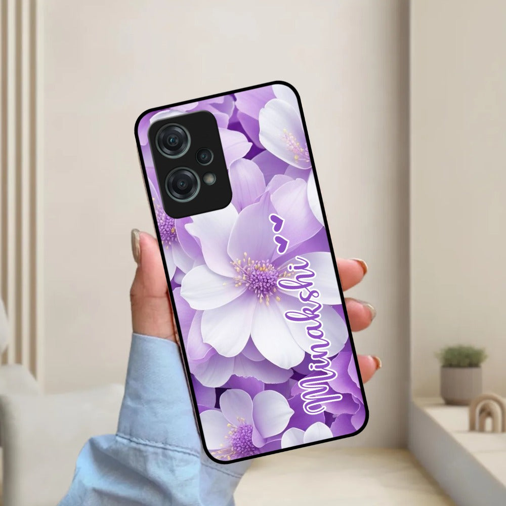 Awesome Purple Floral Glossy Customised Metal Case Cover  For OnePlus