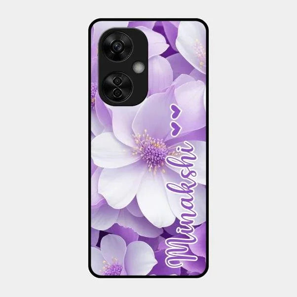 Awesome Purple Floral Glossy Customised Metal Case Cover For Oneplus Nord Ce 3 Lite 5G