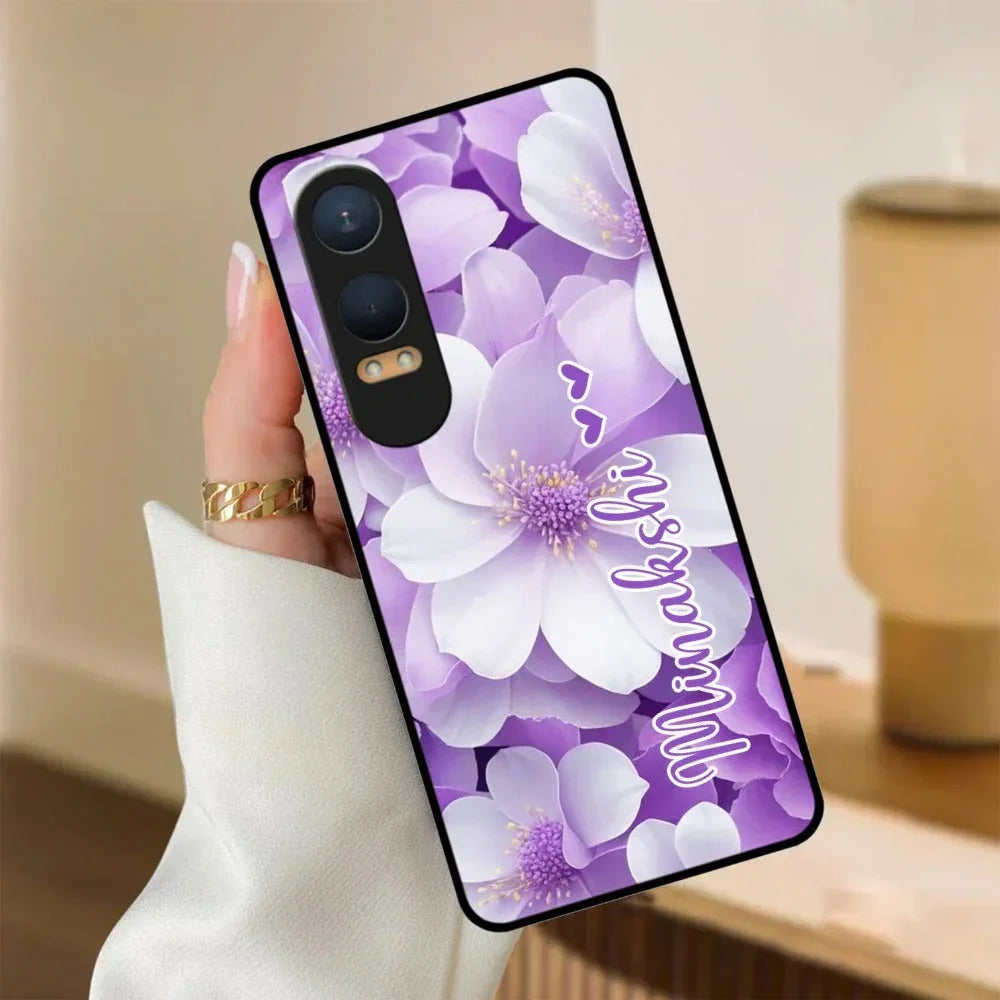 Awesome Purple Floral Glossy Customised Metal Case Cover For OnePlus - ShopOnCliQ