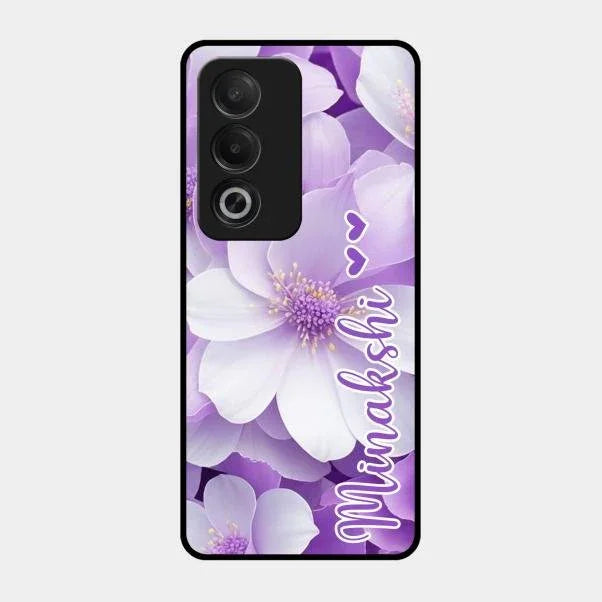 Awesome Purple Floral Glossy Customised Metal Case Cover For Oppo A3 Pro 5G