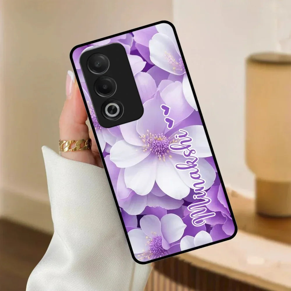 Awesome Purple Floral Glossy Customised Metal Case Cover For Oppo - ShopOnCliQ