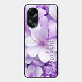 Awesome Purple Floral Glossy Customised Metal Case Cover For Oppo A58