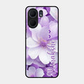 Awesome Purple Floral Glossy Customised Metal Case Cover For Oppo A5X 4G