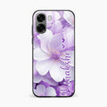 Awesome Purple Floral Glossy Customised Metal Case Cover For Oppo A6X 5G