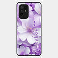 Awesome Purple Floral Glossy Customised Metal Case Cover For Oppo F19 Pro Plus 5G