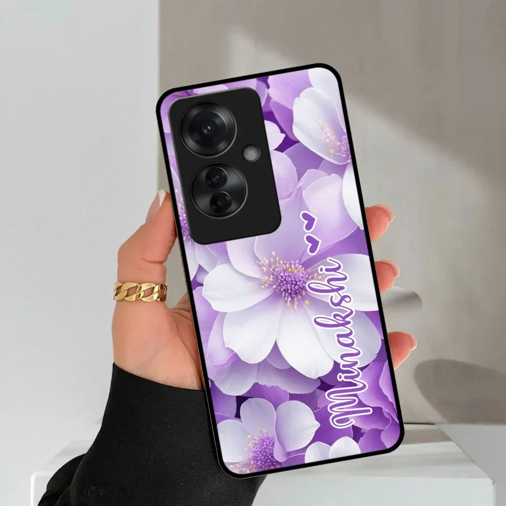 Awesome Purple Floral Glossy Customised Metal Case Cover For Oppo - ShopOnCliQ