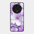 Awesome Purple Floral Glossy Customised Metal Case Cover For Oppo F27 5G