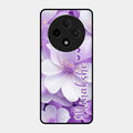 Awesome Purple Floral Glossy Customised Metal Case Cover For Oppo F27 Pro Plus 5G