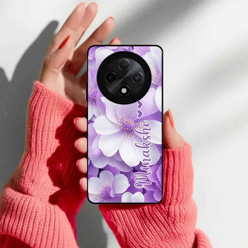 Awesome Purple Floral Glossy Customised Metal Case Cover For Oppo - ShopOnCliQ