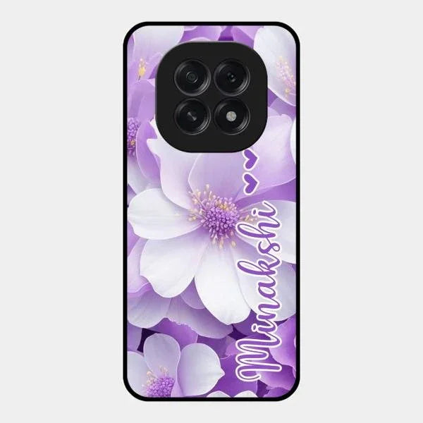 Awesome Purple Floral Glossy Customised Metal Case Cover For Oppo F29 5G