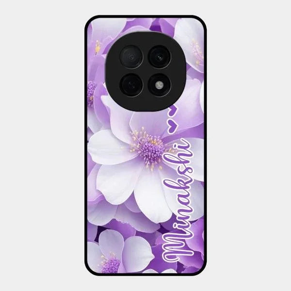 Awesome Purple Floral Glossy Customised Metal Case Cover For Oppo F29 Pro 5G
