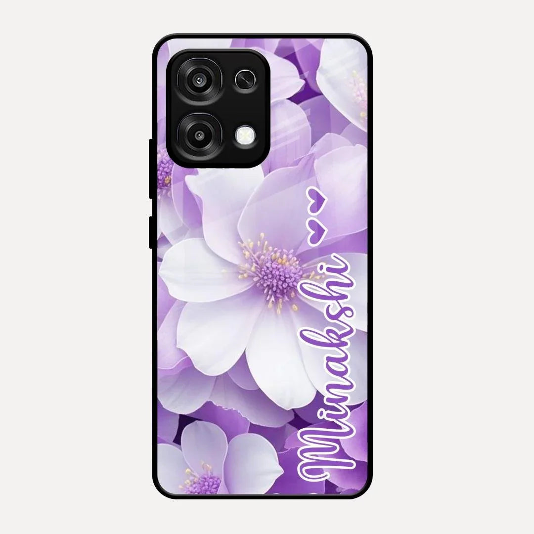Awesome Purple Floral Glossy Customised Metal Case Cover For Oppo F31 5G