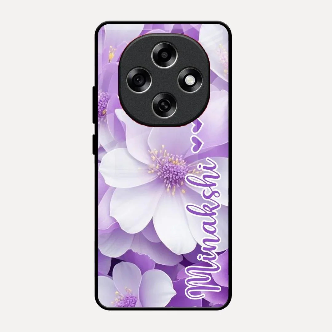 Awesome Purple Floral Glossy Customised Metal Case Cover For Oppo F31 Pro 5G