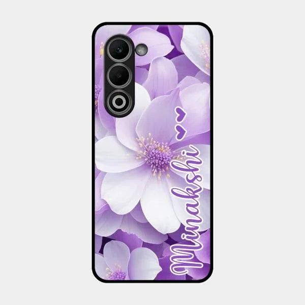 Awesome Purple Floral Glossy Customised Metal Case Cover For Oppo K13X 5G