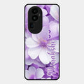 Awesome Purple Floral Glossy Customised Metal Case Cover For Oppo Reno 10 Pro Plus 5G