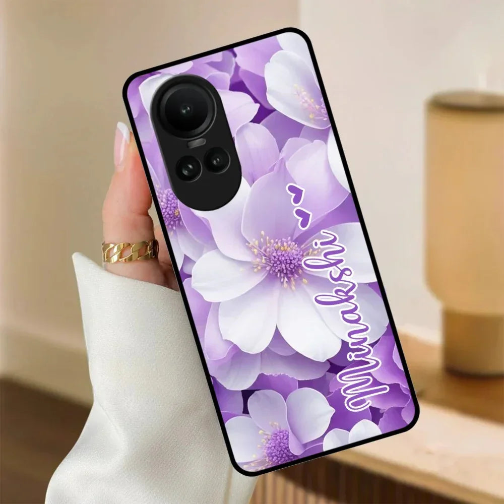 Awesome Purple Floral Glossy Customised Metal Case Cover For Oppo - ShopOnCliQ