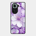 Awesome Purple Floral Glossy Customised Metal Case Cover For Oppo Reno 11 5G
