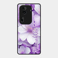 Awesome Purple Floral Glossy Customised Metal Case Cover For Oppo Reno 11 Pro 5G