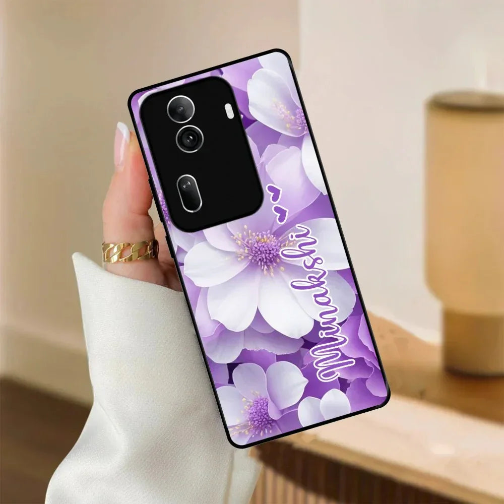 Awesome Purple Floral Glossy Customised Metal Case Cover For Oppo - ShopOnCliQ