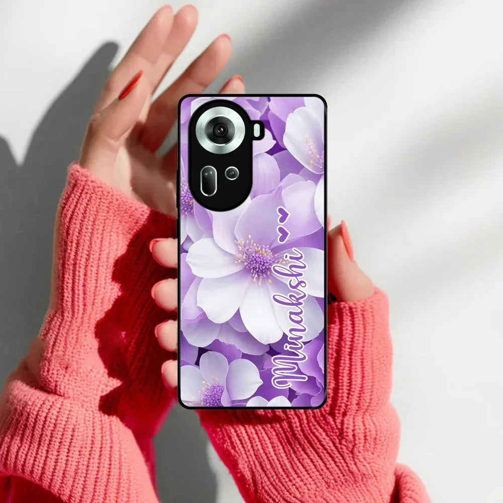 Awesome Purple Floral Glossy Customised Metal Case Cover For Oppo - ShopOnCliQ