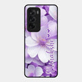 Awesome Purple Floral Glossy Customised Metal Case Cover For Oppo Reno 12 5G