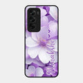 Awesome Purple Floral Glossy Customised Metal Case Cover For Oppo Reno 12 Pro 5G