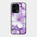 Awesome Purple Floral Glossy Customised Metal Case Cover For Oppo Reno 13 5G