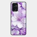 Awesome Purple Floral Glossy Customised Metal Case Cover For Oppo Reno 7 5G