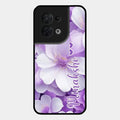 Awesome Purple Floral Glossy Customised Metal Case Cover For Oppo Reno 8 5G