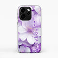 Awesome Purple Floral Glossy Customised Metal Case Cover For Oppo Reno15 Pro Mini 5G