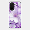 Awesome Purple Floral Glossy Customised Metal Case Cover For Poco C71