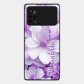Awesome Purple Floral Glossy Customised Metal Case Cover For Poco X4 Pro 5G