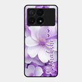 Awesome Purple Floral Glossy Customised Metal Case Cover For Poco X6 Pro 5G