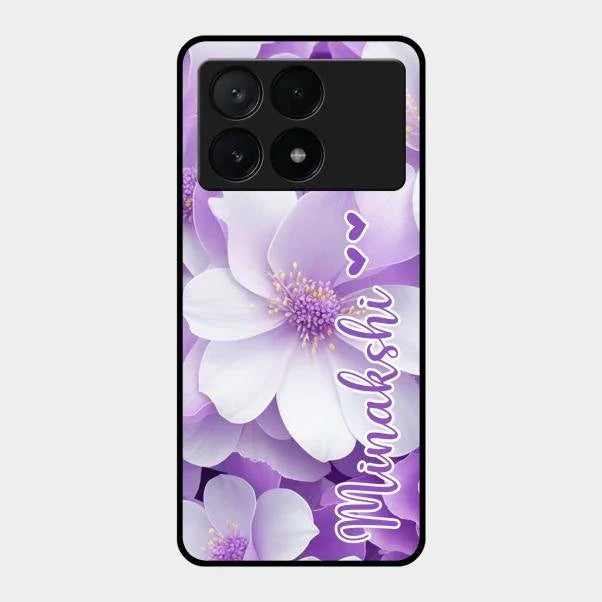 Awesome Purple Floral Glossy Customised Metal Case Cover For Poco X6 Pro 5G