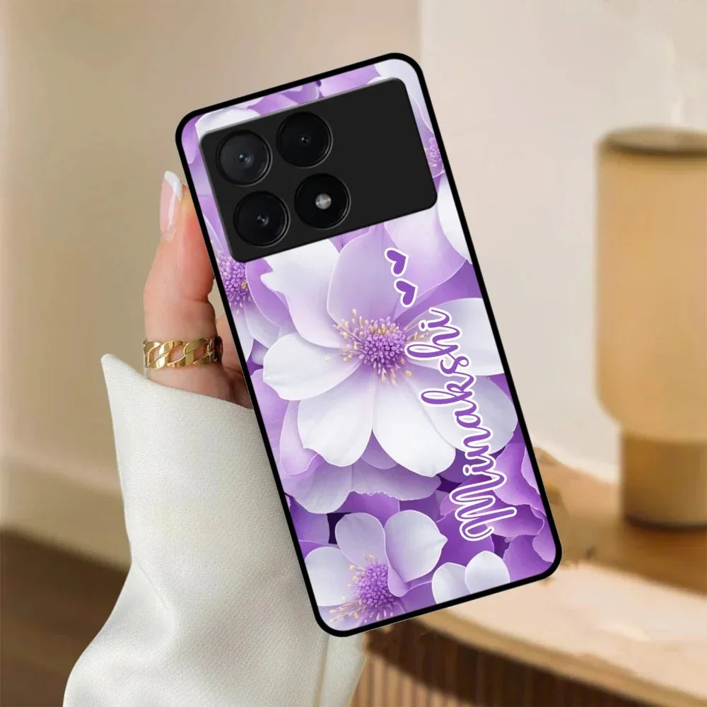Awesome Purple Floral Glossy Customised Metal Case Cover For Poco - ShopOnCliQ