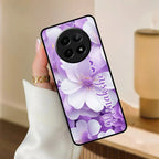 Awesome Purple Floral Glossy Customised Metal Case Cover For Realme - ShopOnCliQ