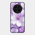 Awesome Purple Floral Glossy Customised Metal Case Cover For Realme 12 Plus 5G