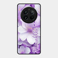 Awesome Purple Floral Glossy Customised Metal Case Cover For Realme 12 Pro 5G