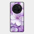 Awesome Purple Floral Glossy Customised Metal Case Cover For Realme 12 Pro Plus 5G