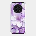 Awesome Purple Floral Glossy Customised Metal Case Cover For Realme 12X 5G