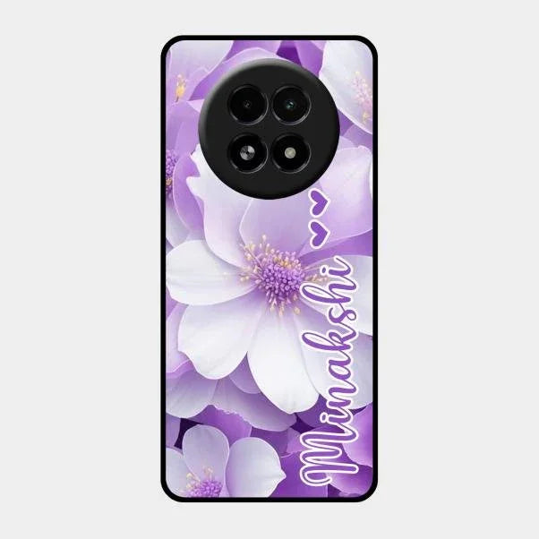 Awesome Purple Floral Glossy Customised Metal Case Cover For Realme 13 5G