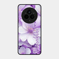 Awesome Purple Floral Glossy Customised Metal Case Cover For Realme 14 Pro Plus 5G