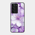 Awesome Purple Floral Glossy Customised Metal Case Cover For Realme 14X 5G