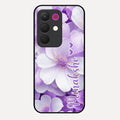 Awesome Purple Floral Glossy Customised Metal Case Cover For Realme 15X 5G